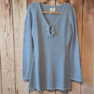 Sabo Sky Blue Crochet Nara Mini Dress Size XL Aus 14 USA 10